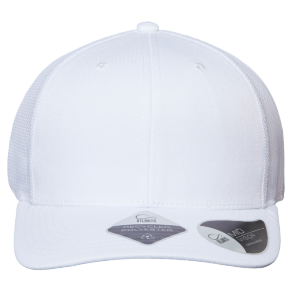 Atlantis Headwear Sustainable Trucker Cap, White / White, Front view