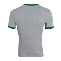 Augusta Sportswear Unisex 50/50 Ringer T-Shirt, Athletic Heather / Dark Green, Back view