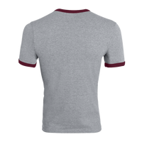 Augusta Sportswear Unisex 50/50 Ringer T-Shirt, Athletic Heather / Maroon, Back view