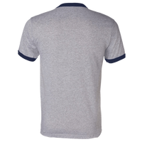 Augusta Sportswear Unisex 50/50 Ringer T-Shirt, Athletic Heather / Navy, Back view