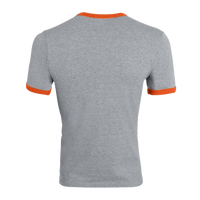 Augusta Sportswear Unisex 50/50 Ringer T-Shirt, Athletic Heather / Orange, Back view