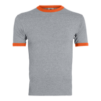 Augusta Sportswear Unisex 50/50 Ringer T-Shirt, Athletic Heather / Orange, Front view
