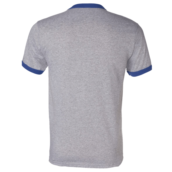 Augusta Sportswear Unisex 50/50 Ringer T-Shirt, Athletic Heather / Royal, Back view