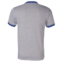 Augusta Sportswear Unisex 50/50 Ringer T-Shirt, Athletic Heather / Royal, Back view