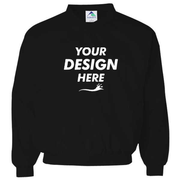Augusta Sportswear Unisex Micro Poly Windshirt, Black, Front view, Mockup