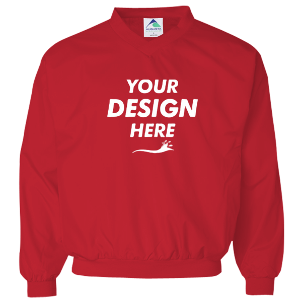 Augusta Sportswear Unisex Micro Poly Windshirt, Red, Front view, Mockup