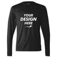 Augusta Sportswear Unisex Nexgen Performance Long Sleeve T-Shirt, Black, Front view, Mockup