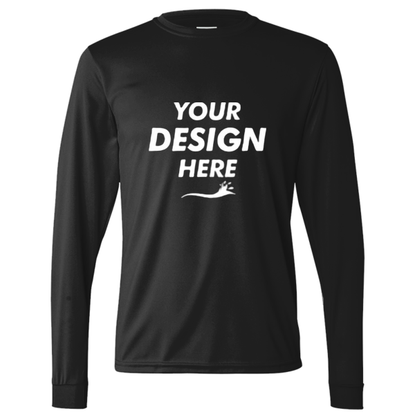 Augusta Sportswear Unisex Nexgen Performance Long Sleeve T-Shirt, Black, Front view, Mockup