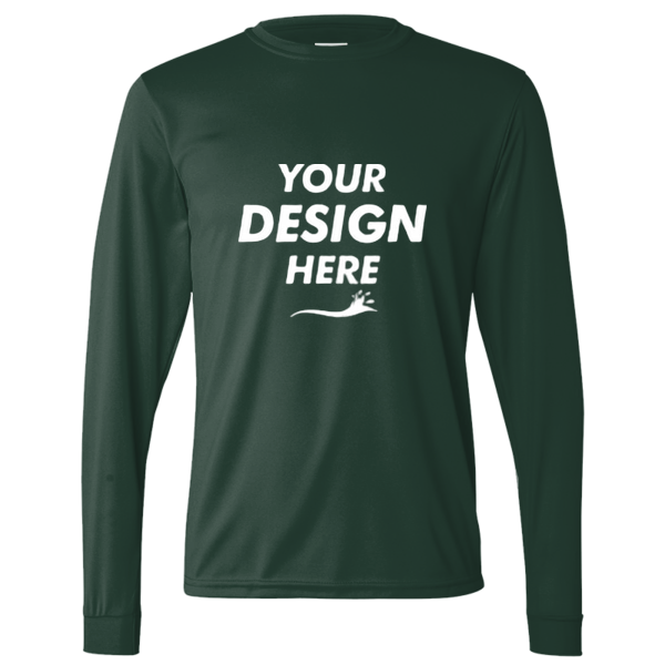 Augusta Sportswear Unisex Nexgen Performance Long Sleeve T-Shirt, Dark Green, Front view, Mockup