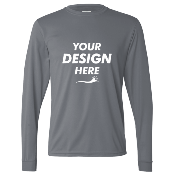 Augusta Sportswear Unisex Nexgen Performance Long Sleeve T-Shirt, Graphite, Front view, Mockup