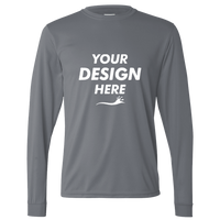 Augusta Sportswear Unisex Nexgen Performance Long Sleeve T-Shirt, Graphite, Front view, Mockup