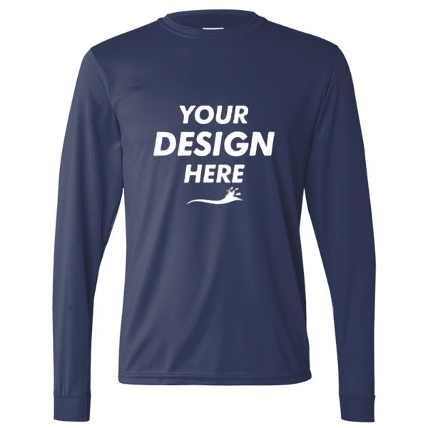 Augusta Sportswear Unisex Nexgen Performance Long Sleeve T-Shirt, Navy, Front view, Mockup