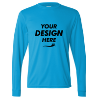Augusta Sportswear Unisex Nexgen Performance Long Sleeve T-Shirt, Power Blue, Front view, Mockup