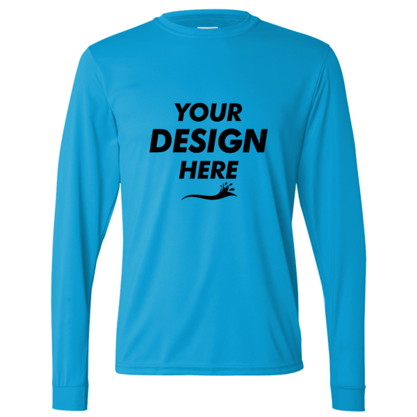 Augusta Sportswear Unisex Nexgen Performance Long Sleeve T-Shirt, Power Blue, Front view, Mockup