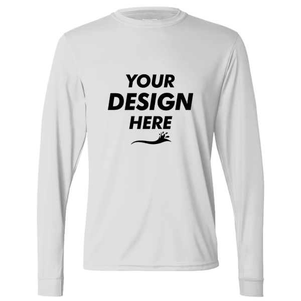 Augusta Sportswear Unisex Nexgen Performance Long Sleeve T-Shirt, Silver, Front view, Mockup