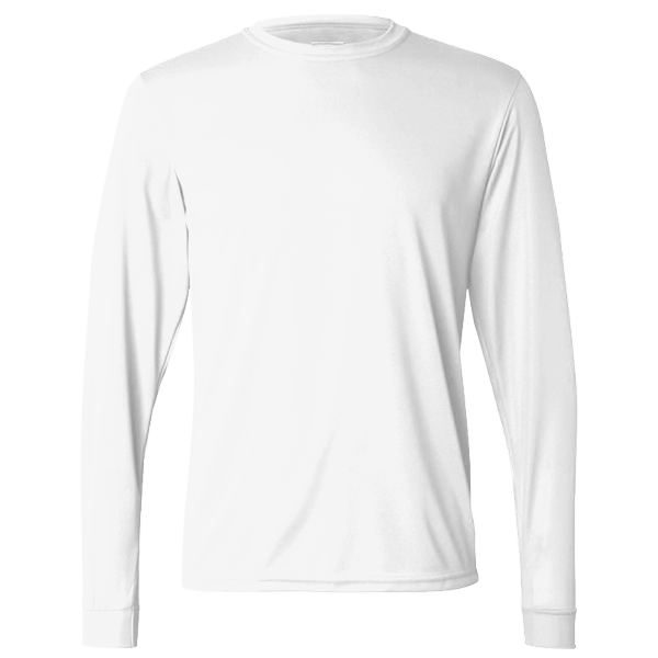 Augusta Sportswear Unisex Nexgen Performance Long Sleeve T-Shirt, White, Front view
