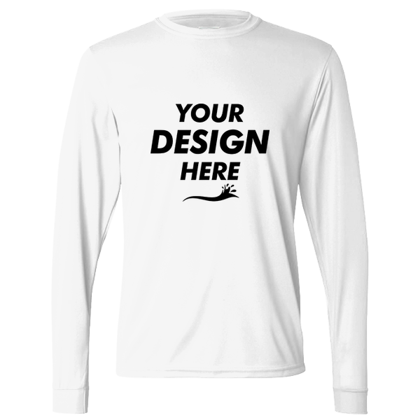Augusta Sportswear Unisex Nexgen Performance Long Sleeve T-Shirt, White, Front view, Mockup