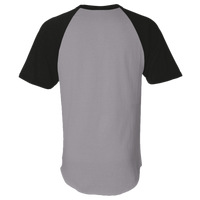 Augusta Sportswear Unisex Raglan Baseball Jersey, Athletic Heather / Black, Back view