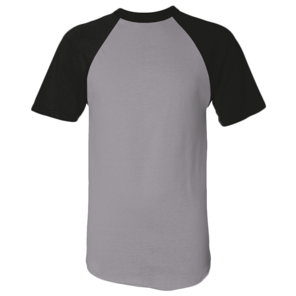Augusta Sportswear Unisex Raglan Baseball Jersey, Athletic Heather / Black, Front view