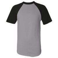 Augusta Sportswear Unisex Raglan Baseball Jersey, Athletic Heather / Black, Front view