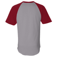 Augusta Sportswear Unisex Raglan Baseball Jersey, Athletic Heather / Red, Back view