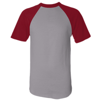 Augusta Sportswear Unisex Raglan Baseball Jersey, Athletic Heather / Red, Front view