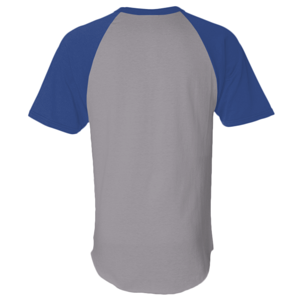 Augusta Sportswear Unisex Raglan Baseball Jersey, Athletic Heather / Royal, Back view