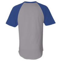 Augusta Sportswear Unisex Raglan Baseball Jersey, Athletic Heather / Royal, Back view