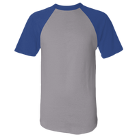 Augusta Sportswear Unisex Raglan Baseball Jersey, Athletic Heather / Royal, Front view