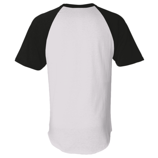 Augusta Sportswear Unisex Raglan Baseball Jersey, White / Black, Back view