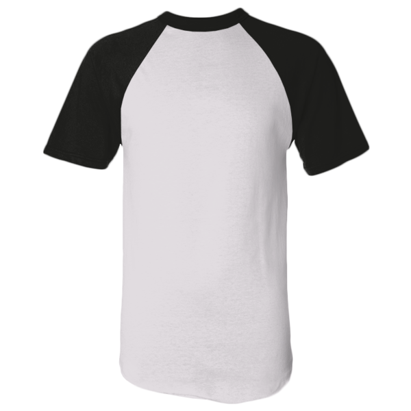 Augusta Sportswear Unisex Raglan Baseball Jersey, White / Black, Front view