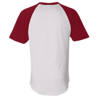 Augusta Sportswear Unisex Raglan Baseball Jersey, White / Red, Back view