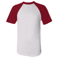 Augusta Sportswear Unisex Raglan Baseball Jersey, White / Red, Front view