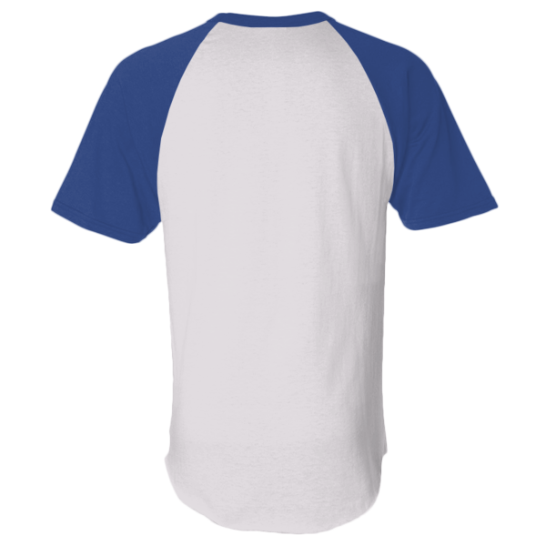 Augusta Sportswear Unisex Raglan Baseball Jersey, White / Royal, Back view