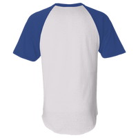 Augusta Sportswear Unisex Raglan Baseball Jersey, White / Royal, Back view