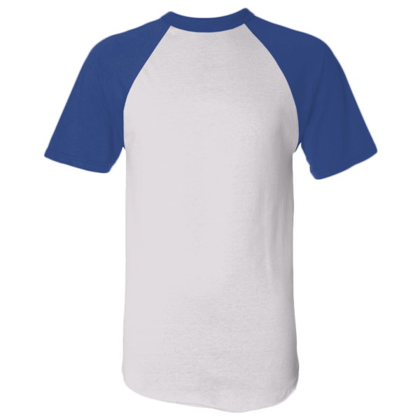 Augusta Sportswear Unisex Raglan Baseball Jersey, White / Royal, Front view