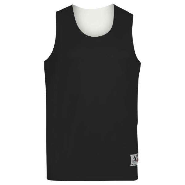 Augusta Sportswear Unisex Reversible Wicking Tank Top, Black / White, Front view