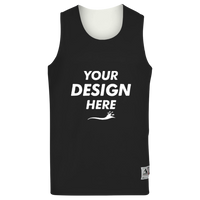 Augusta Sportswear Unisex Reversible Wicking Tank Top, Black / White, Front view, Mockup