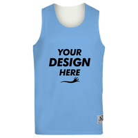 Augusta Sportswear Unisex Reversible Wicking Tank Top, Columbia Blue / White, Front view, Mockup