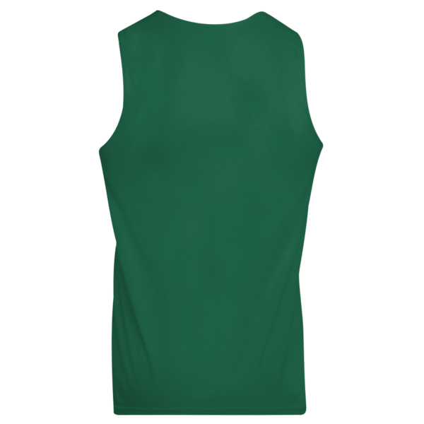 Augusta Sportswear Unisex Reversible Wicking Tank Top, Dark Green / White, Back view
