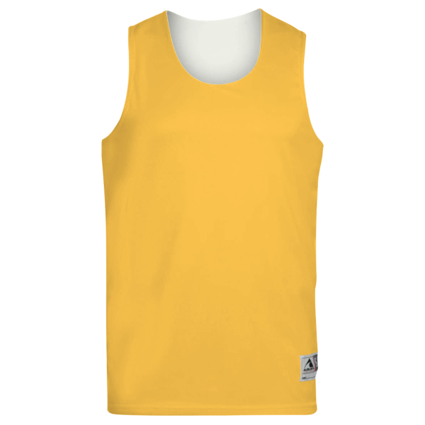 Augusta Sportswear Unisex Reversible Wicking Tank Top, Gold / White, Front view
