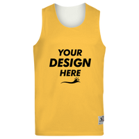 Augusta Sportswear Unisex Reversible Wicking Tank Top, Gold / White, Front view, Mockup