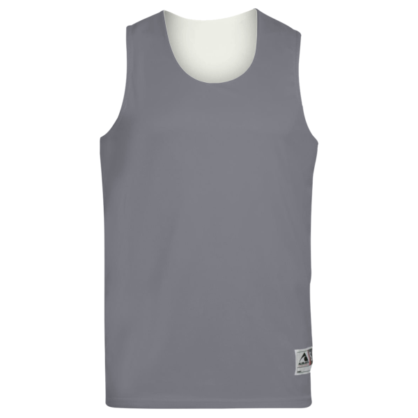 Augusta Sportswear Unisex Reversible Wicking Tank Top, Graphite / White, Front view