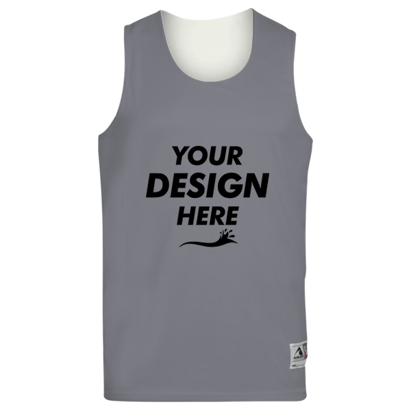 Augusta Sportswear Unisex Reversible Wicking Tank Top, Graphite / White, Front view, Mockup