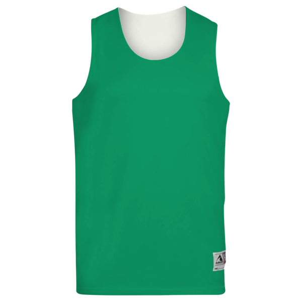 Augusta Sportswear Unisex Reversible Wicking Tank Top, Kelly / White, Front view