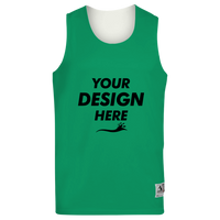 Augusta Sportswear Unisex Reversible Wicking Tank Top, Kelly / White, Front view, Mockup