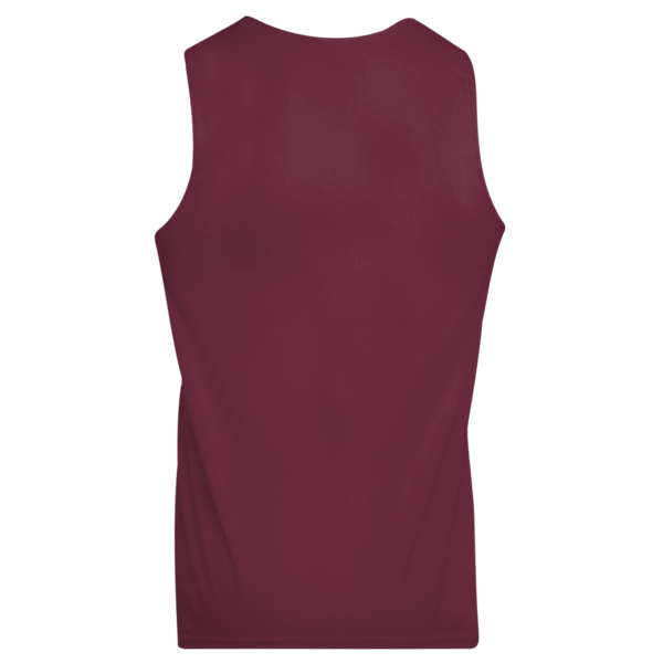 Augusta Sportswear Unisex Reversible Wicking Tank Top, Maroon / White, Back view