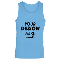 Augusta Sportswear Unisex Training Tank Top, Columbia Blue, Front view, Mockup