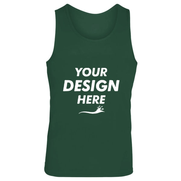 Augusta Sportswear Unisex Training Tank Top, Dark Green, Front view, Mockup