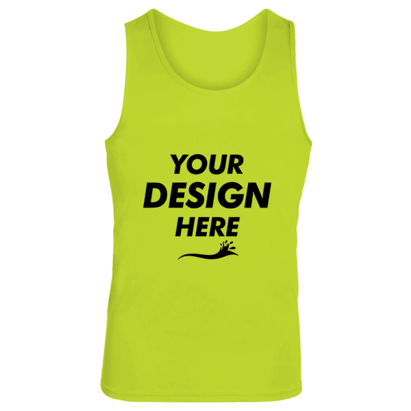 Augusta Sportswear Unisex Training Tank Top, Lime, Front view, Mockup